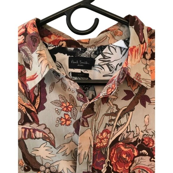 Paul Smith Jeans Men's XL Graphic Print Shirt, Slim Fit, Bird & Floral - Picture 2 of 6